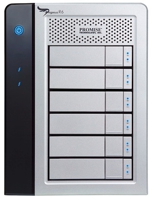 Promise Pegasus R6,  6-Bay Thunderbolt I/O 18TB Desktop RAID